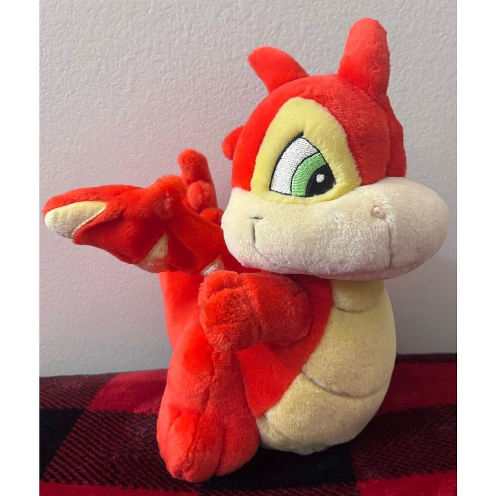 2003 Neopets Red Scorchio Talking Light Up Dragon Plush Tested Working 11"